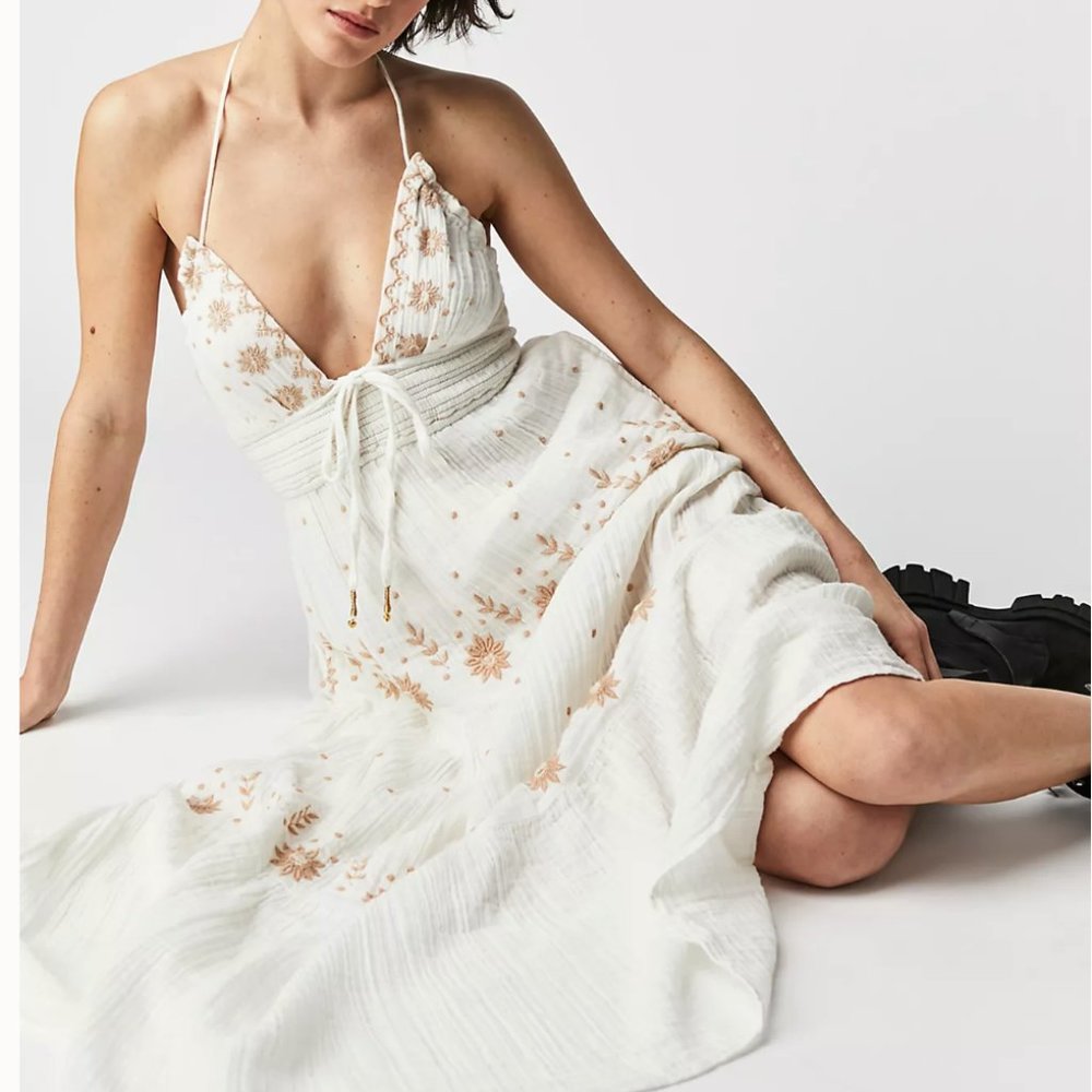 Free People Real Love embroidered maxi dress